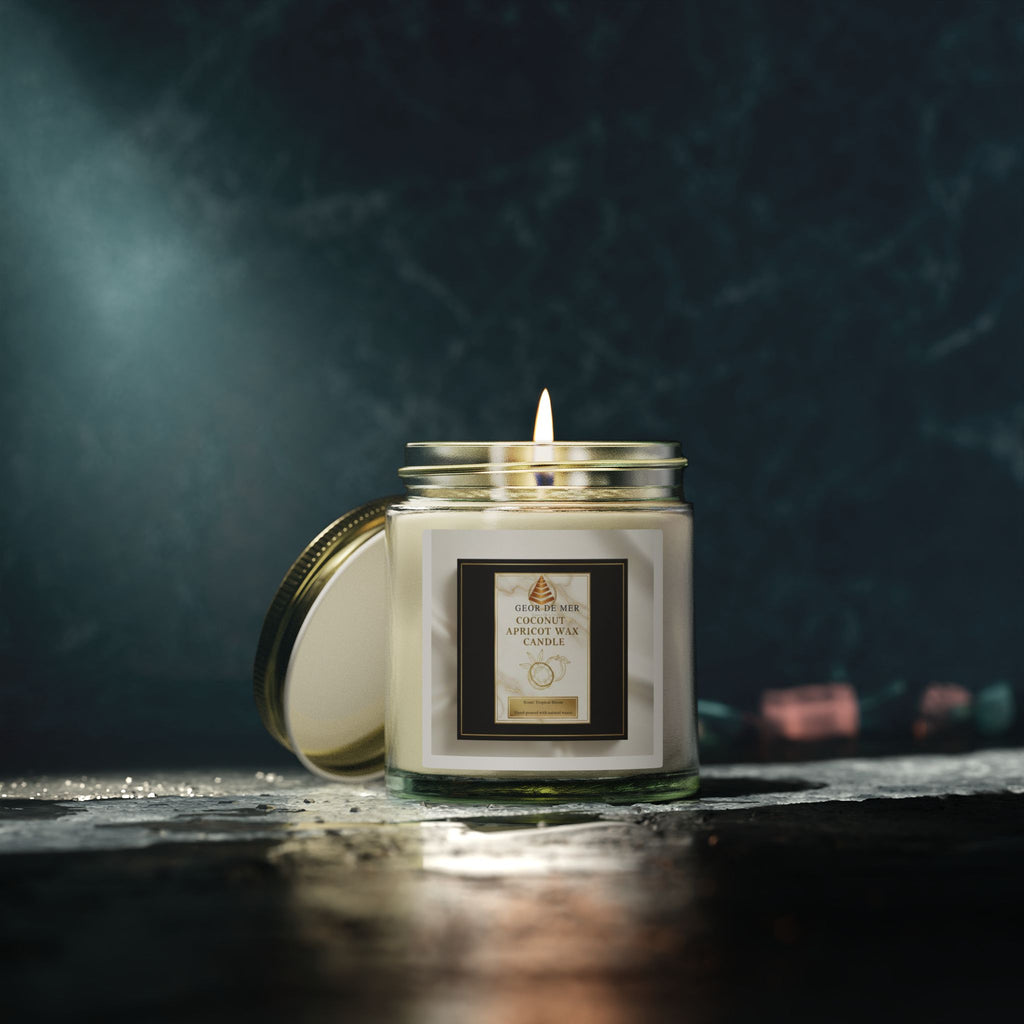 Geor De Mer - Coconut Apricot Scented Candle — Natural Apricot Coconut Wax (4oz & 9oz)