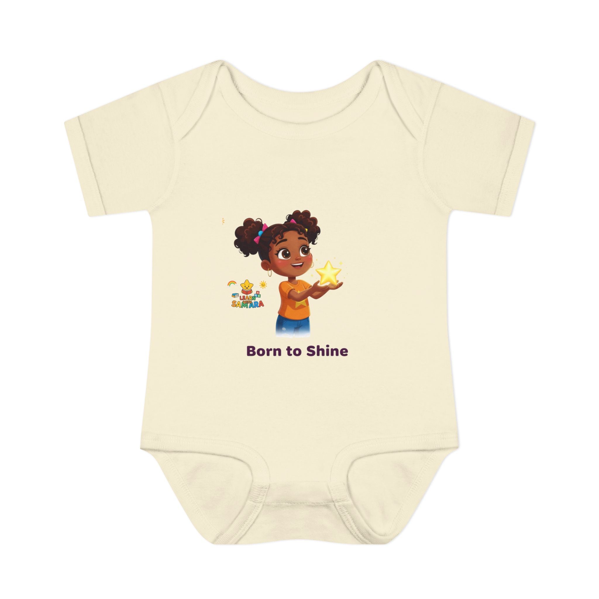 Born to Shine baby bodysuit - LwS| Cute girl holding star infant onesie