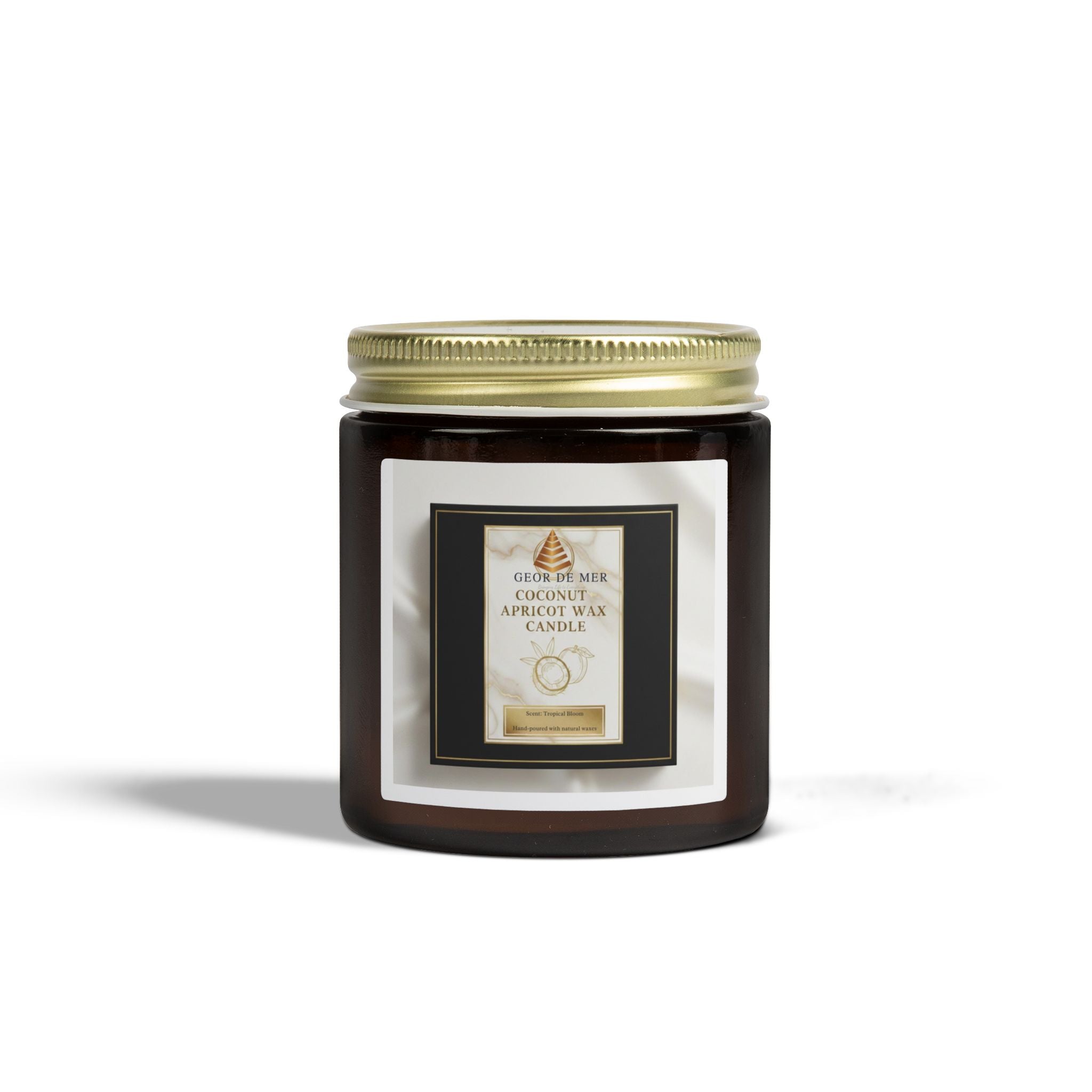 Geor De Mer - Coconut Apricot Scented Candle — Natural Apricot Coconut Wax (4oz & 9oz)