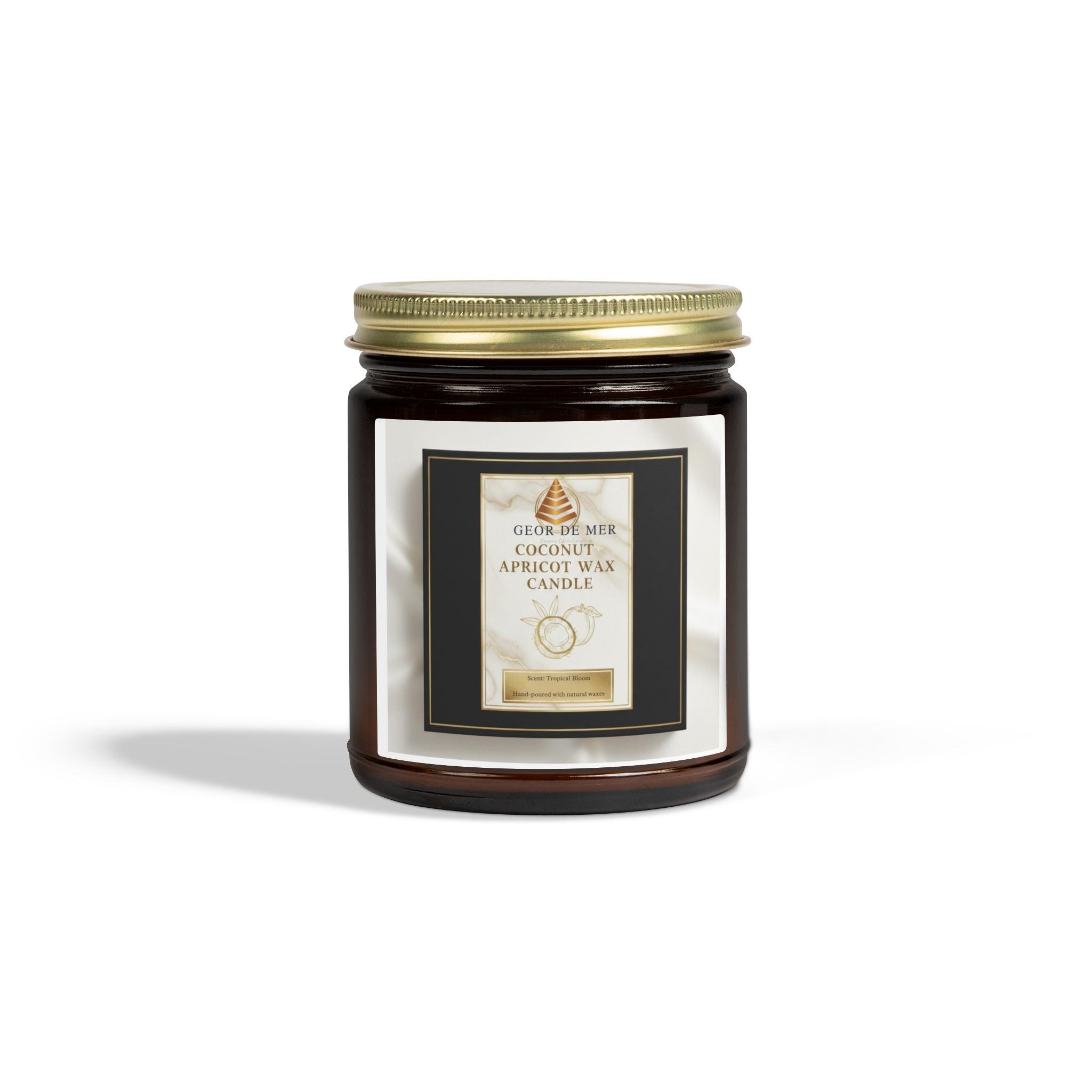 Geor De Mer - Coconut Apricot Scented Candle — Natural Apricot Coconut Wax (4oz & 9oz)