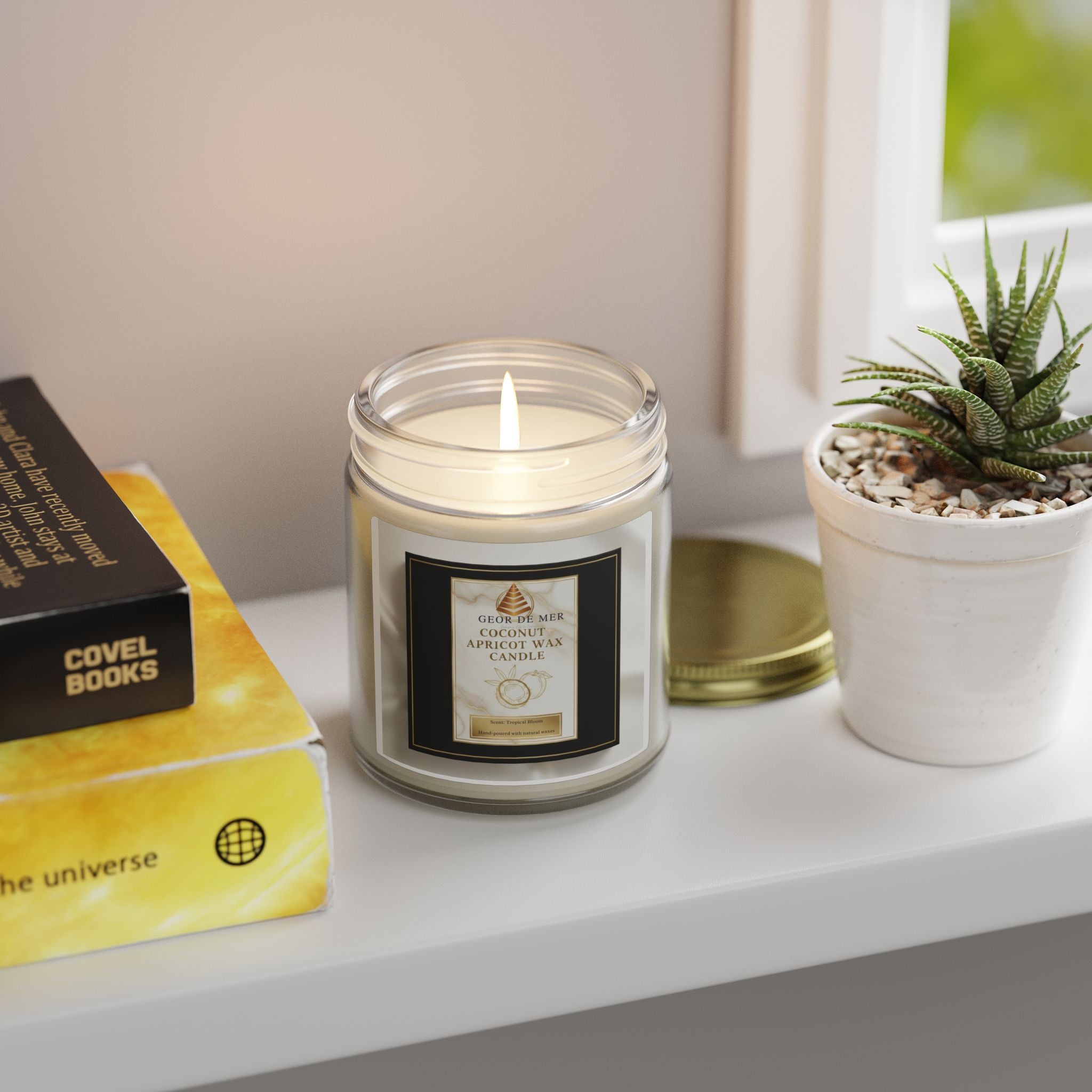 Geor De Mer - Coconut Apricot Scented Candle — Natural Apricot Coconut Wax (4oz & 9oz)