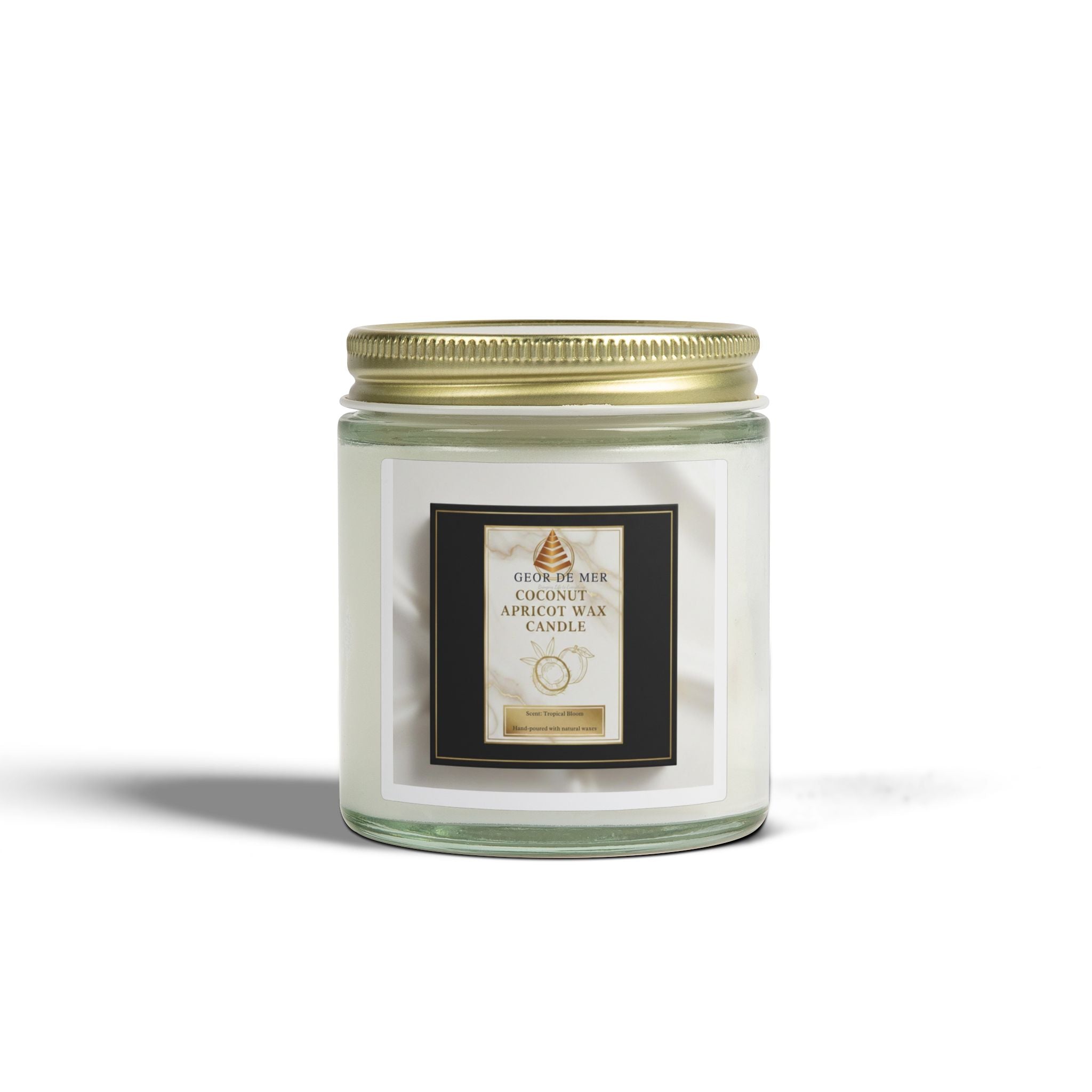 Geor De Mer - Coconut Apricot Scented Candle — Natural Apricot Coconut Wax (4oz & 9oz)