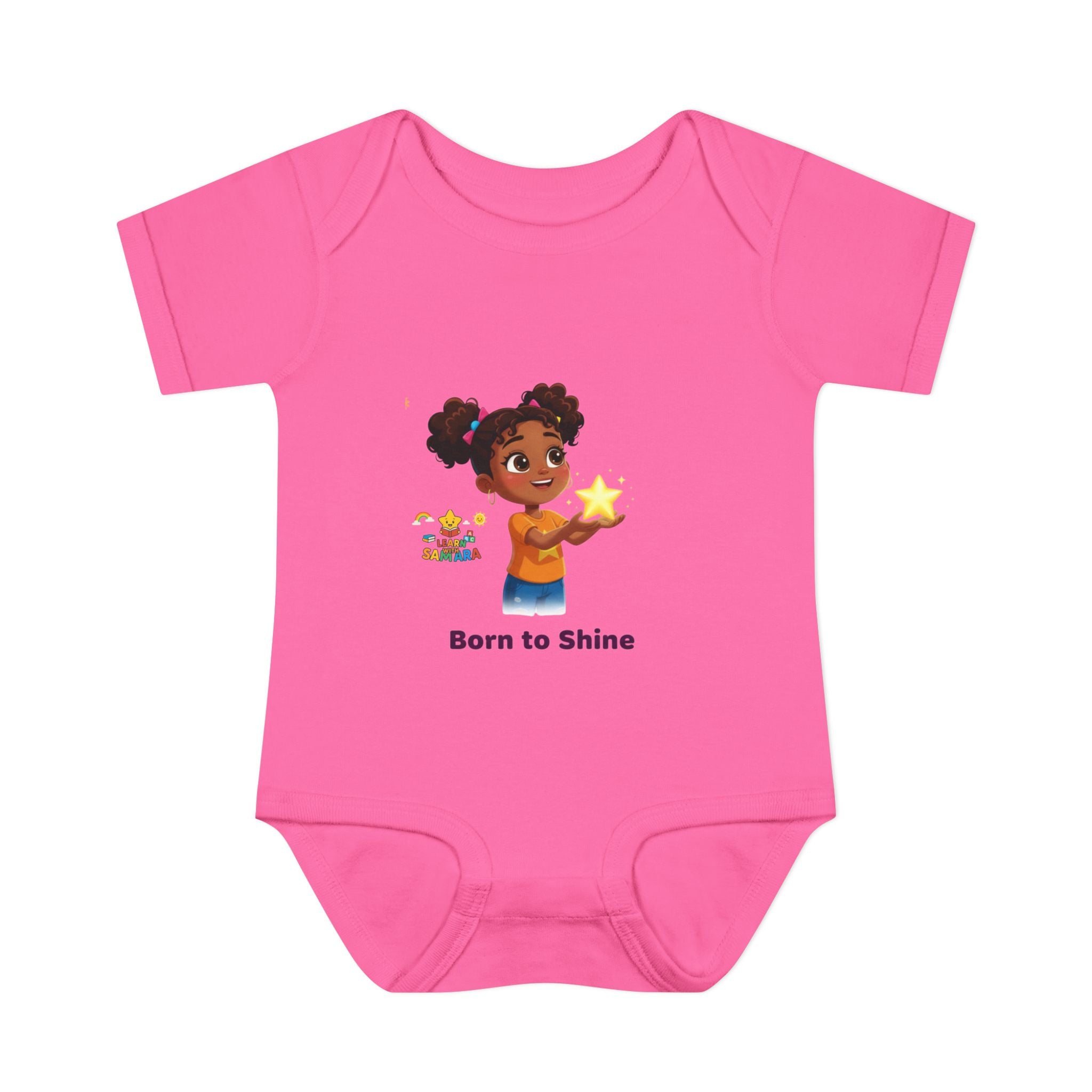 Born to Shine baby bodysuit - LwS| Cute girl holding star infant onesie