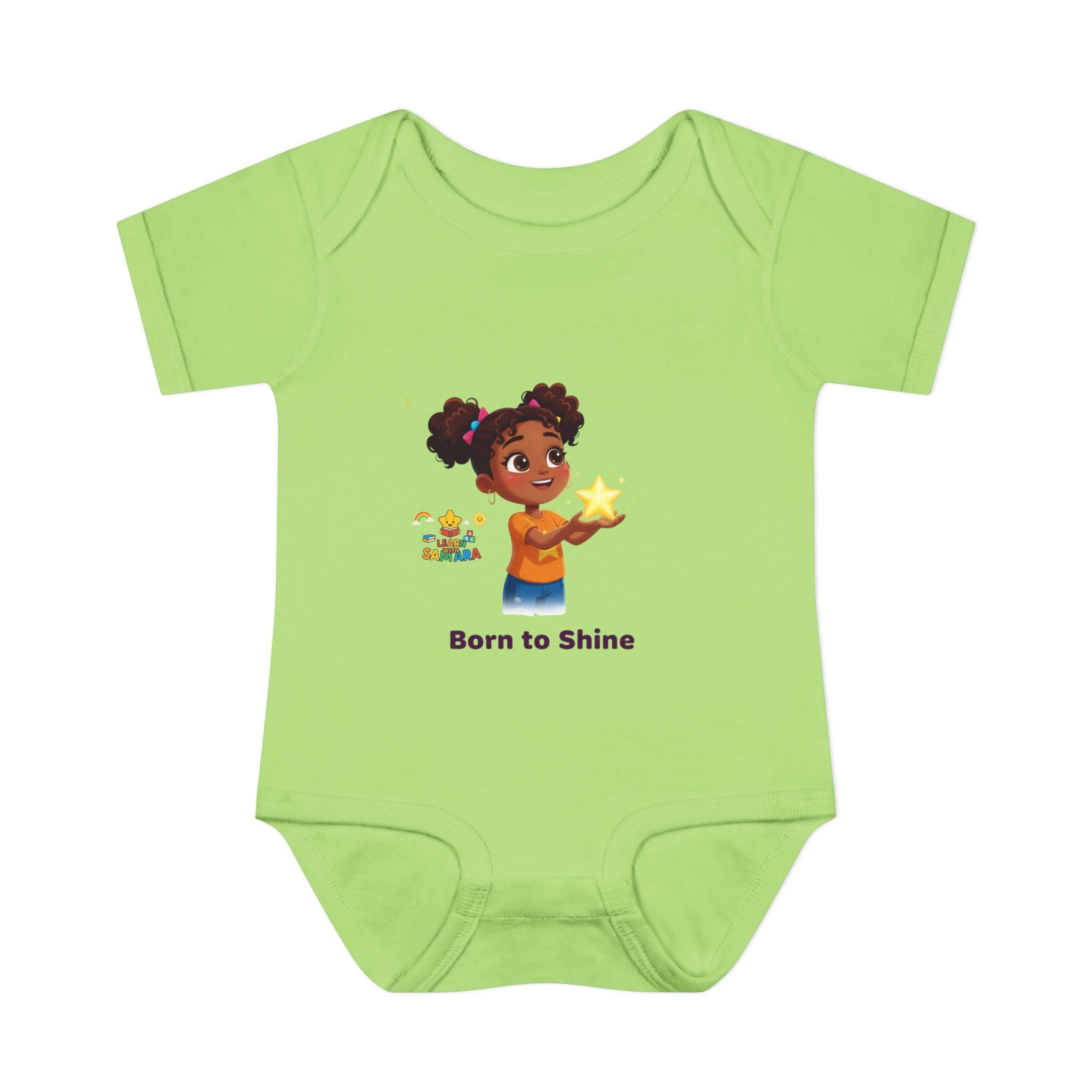 Born to Shine baby bodysuit - LwS| Cute girl holding star infant onesie