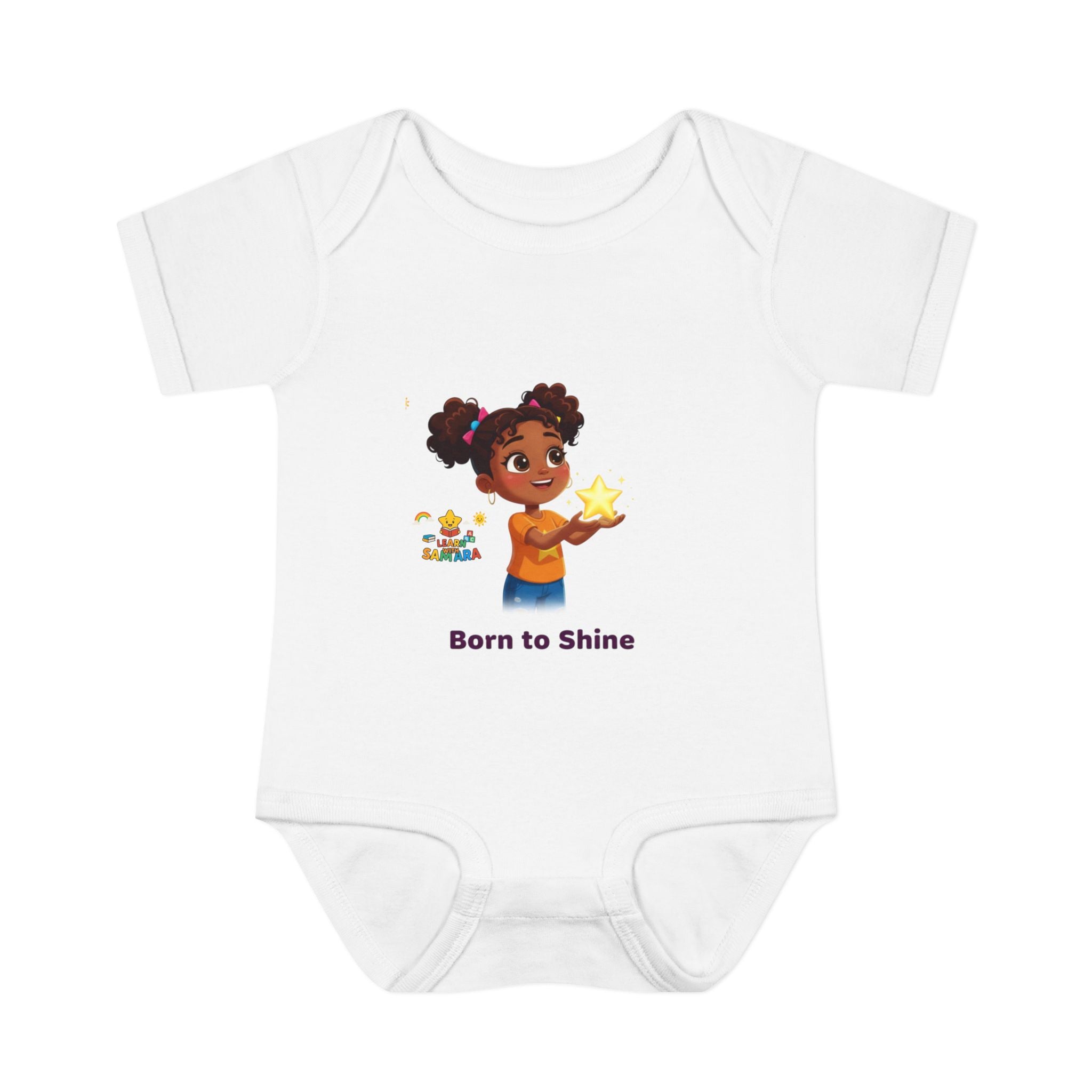 Born to Shine baby bodysuit - LwS| Cute girl holding star infant onesie