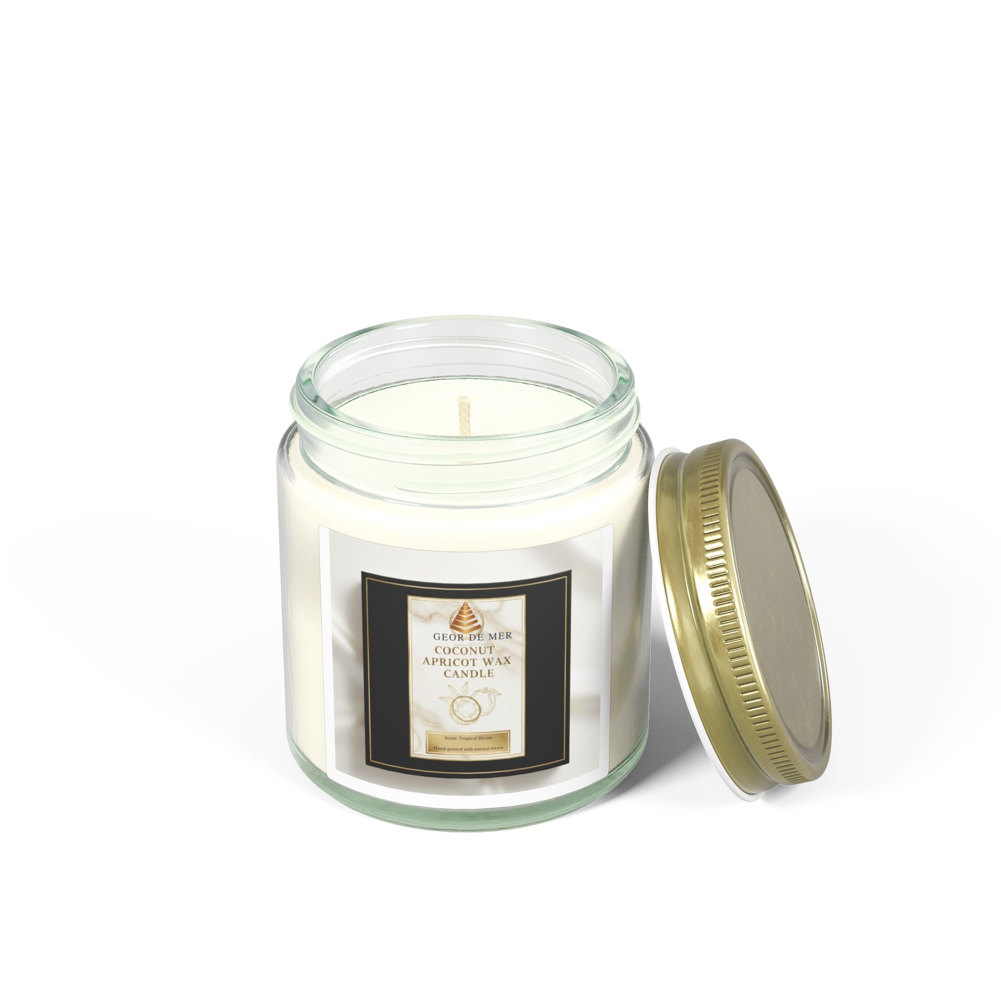 Geor De Mer - Coconut Apricot Scented Candle — Natural Apricot Coconut Wax (4oz & 9oz)