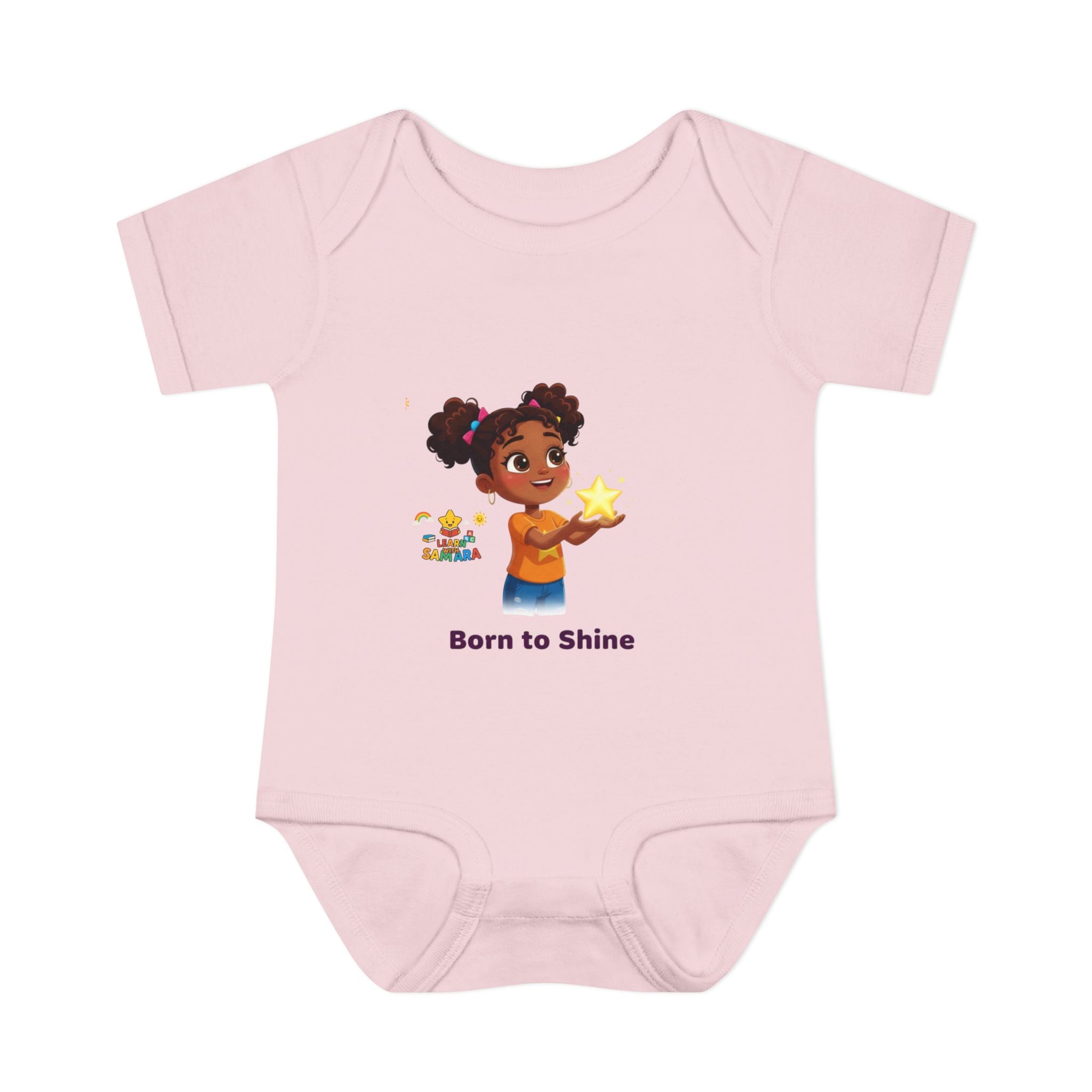 Born to Shine baby bodysuit - LwS| Cute girl holding star infant onesie