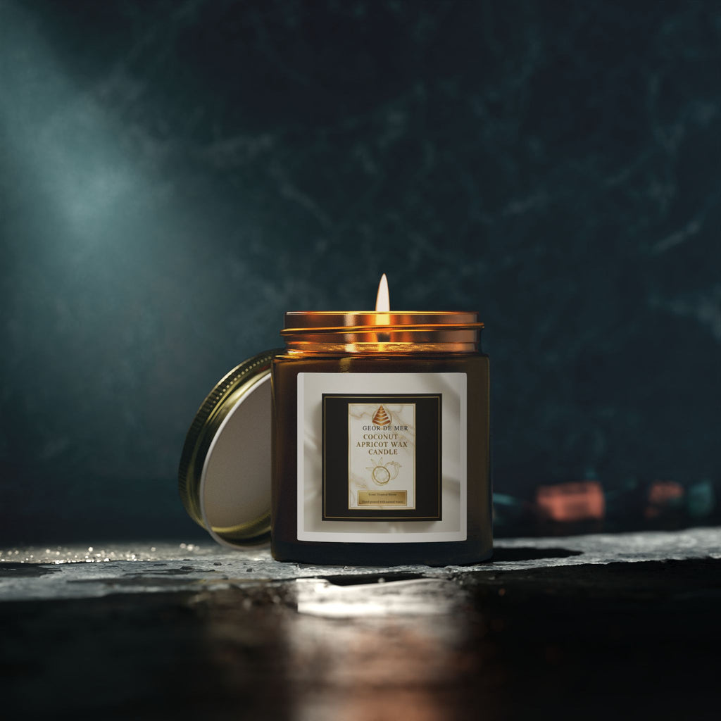Geor De Mer - Coconut Apricot Scented Candle — Natural Apricot Coconut Wax (4oz & 9oz)