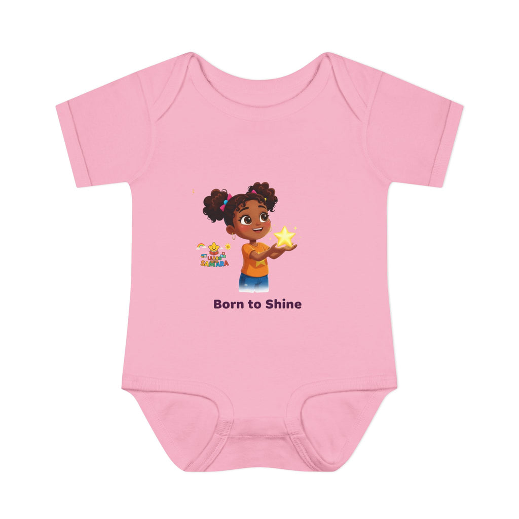 Born to Shine baby bodysuit - LwS| Cute girl holding star infant onesie