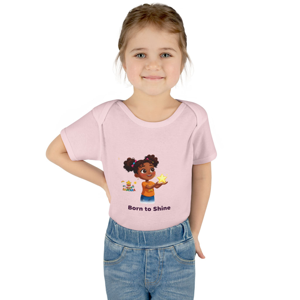 Born to Shine baby bodysuit - LwS| Cute girl holding star infant onesie