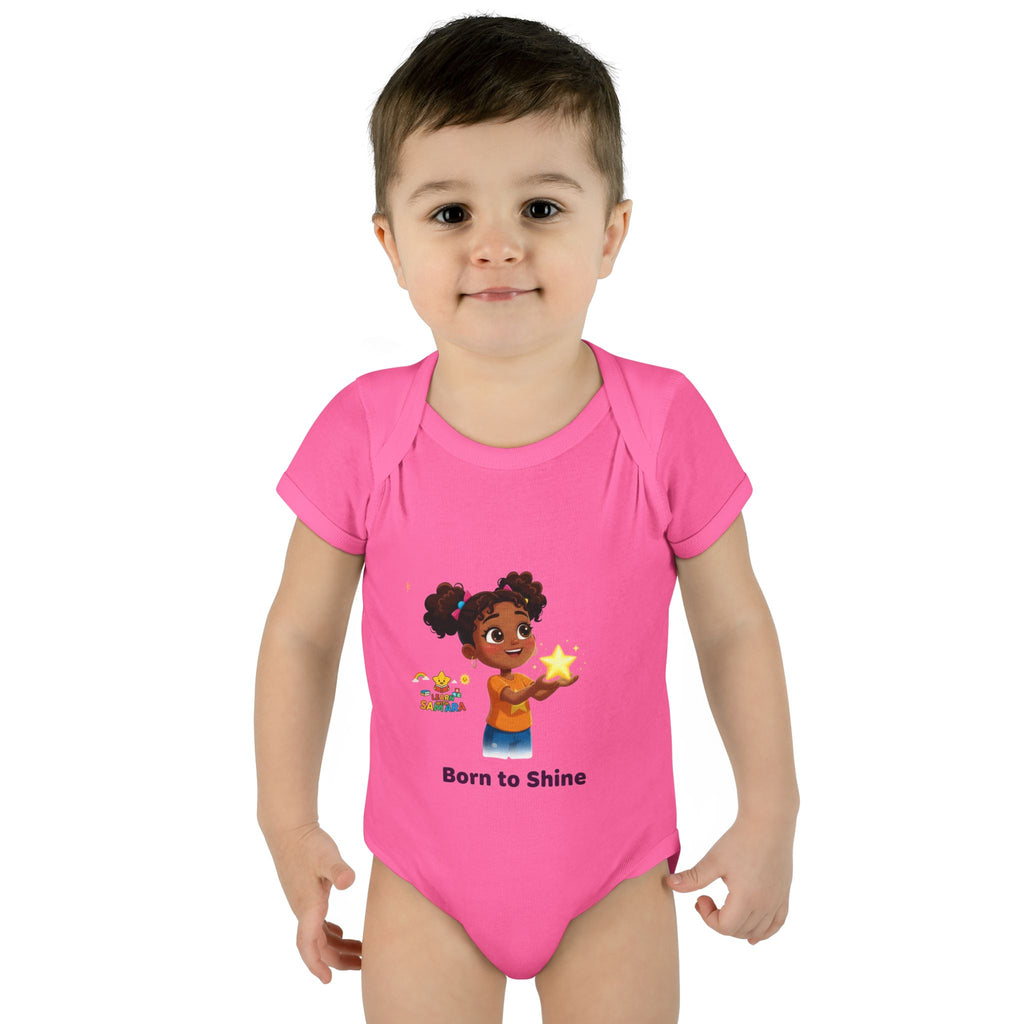Born to Shine baby bodysuit - LwS| Cute girl holding star infant onesie