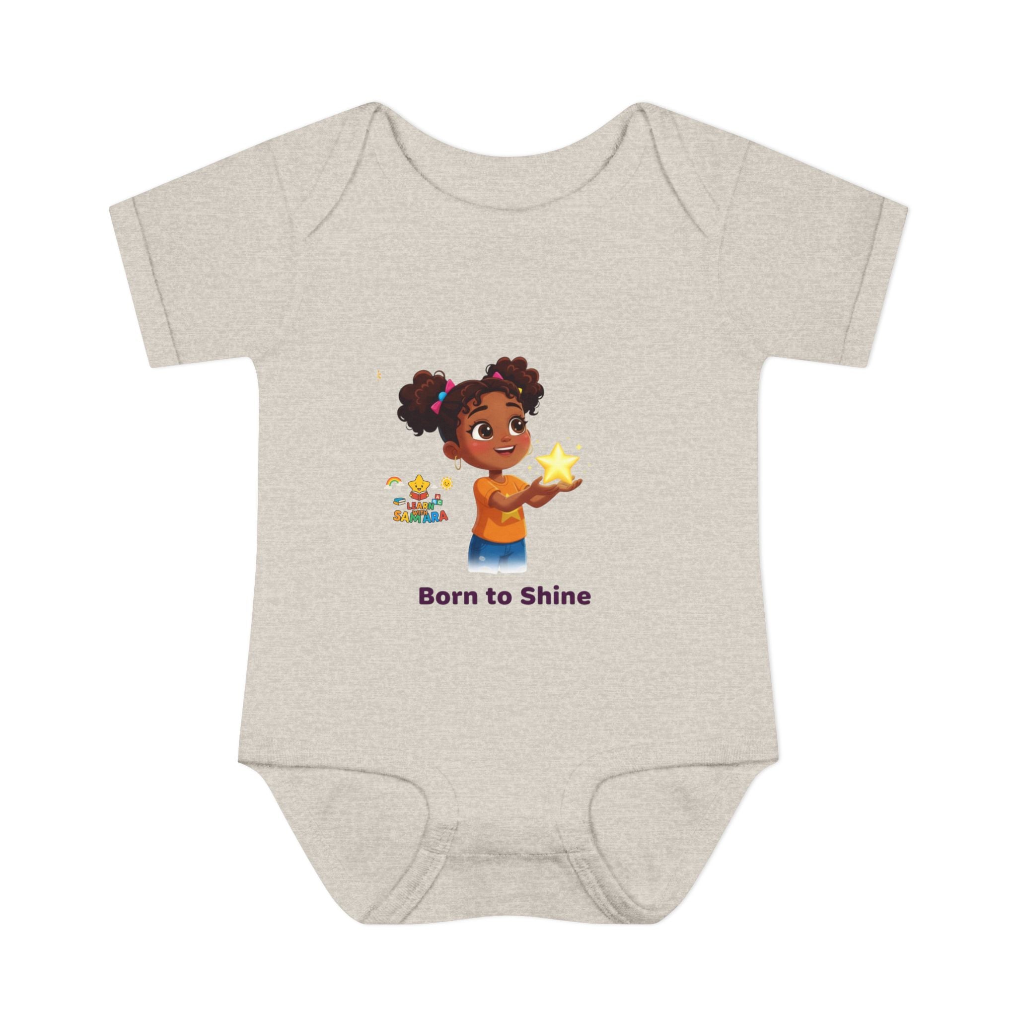Born to Shine baby bodysuit - LwS| Cute girl holding star infant onesie