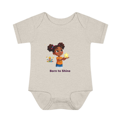 Born to Shine baby bodysuit - LwS| Cute girl holding star infant onesie