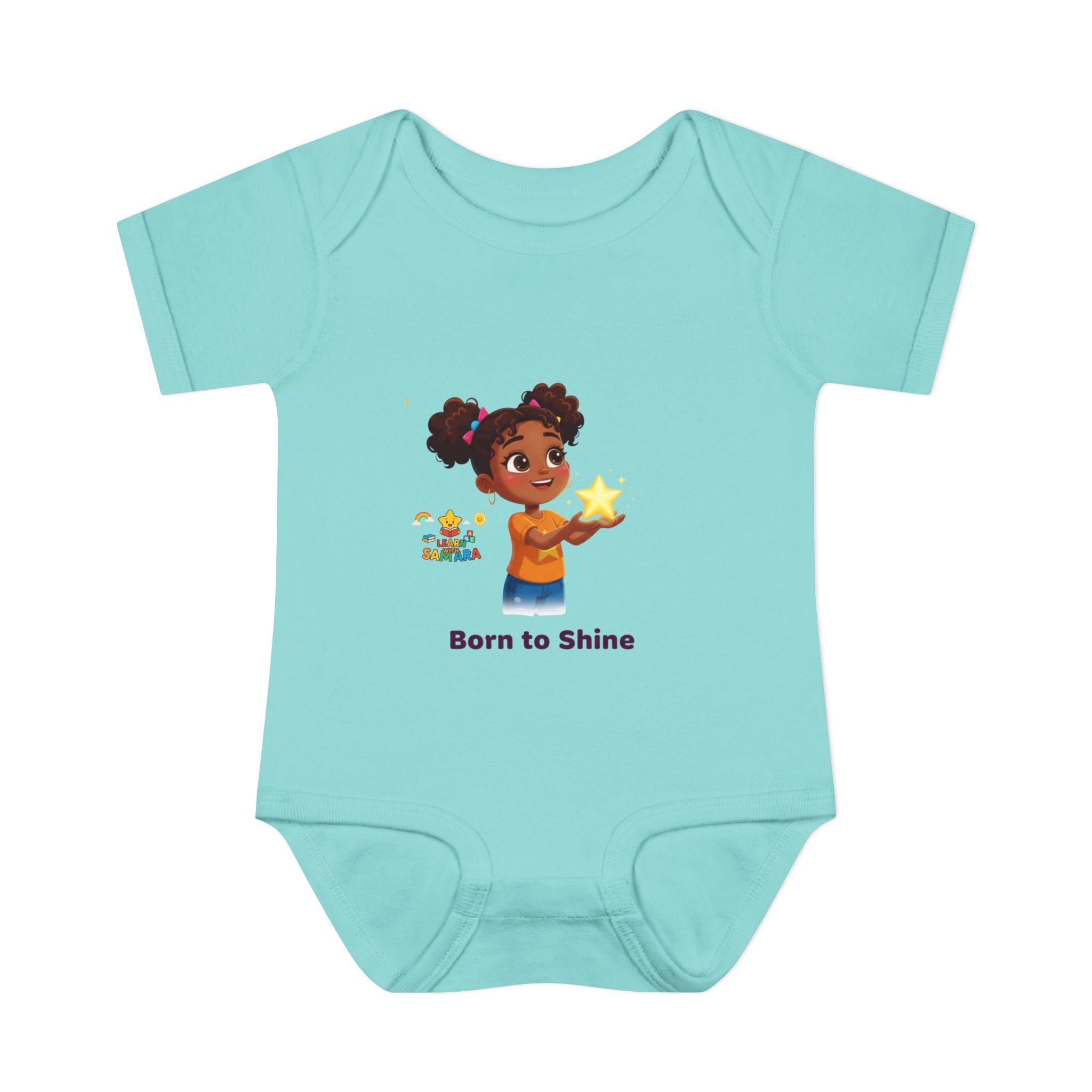 Born to Shine baby bodysuit - LwS| Cute girl holding star infant onesie