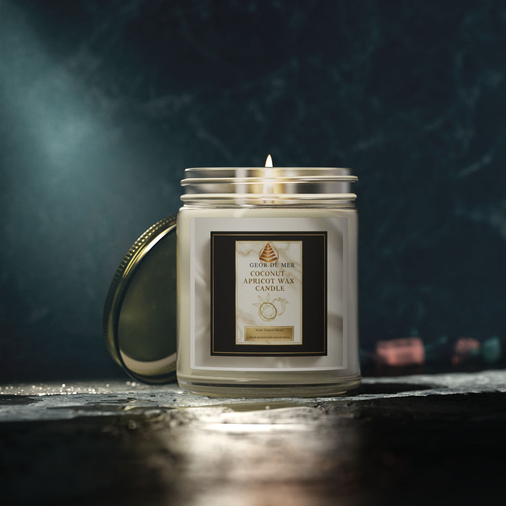 Geor De Mer - Coconut Apricot Scented Candle — Natural Apricot Coconut Wax (4oz & 9oz)