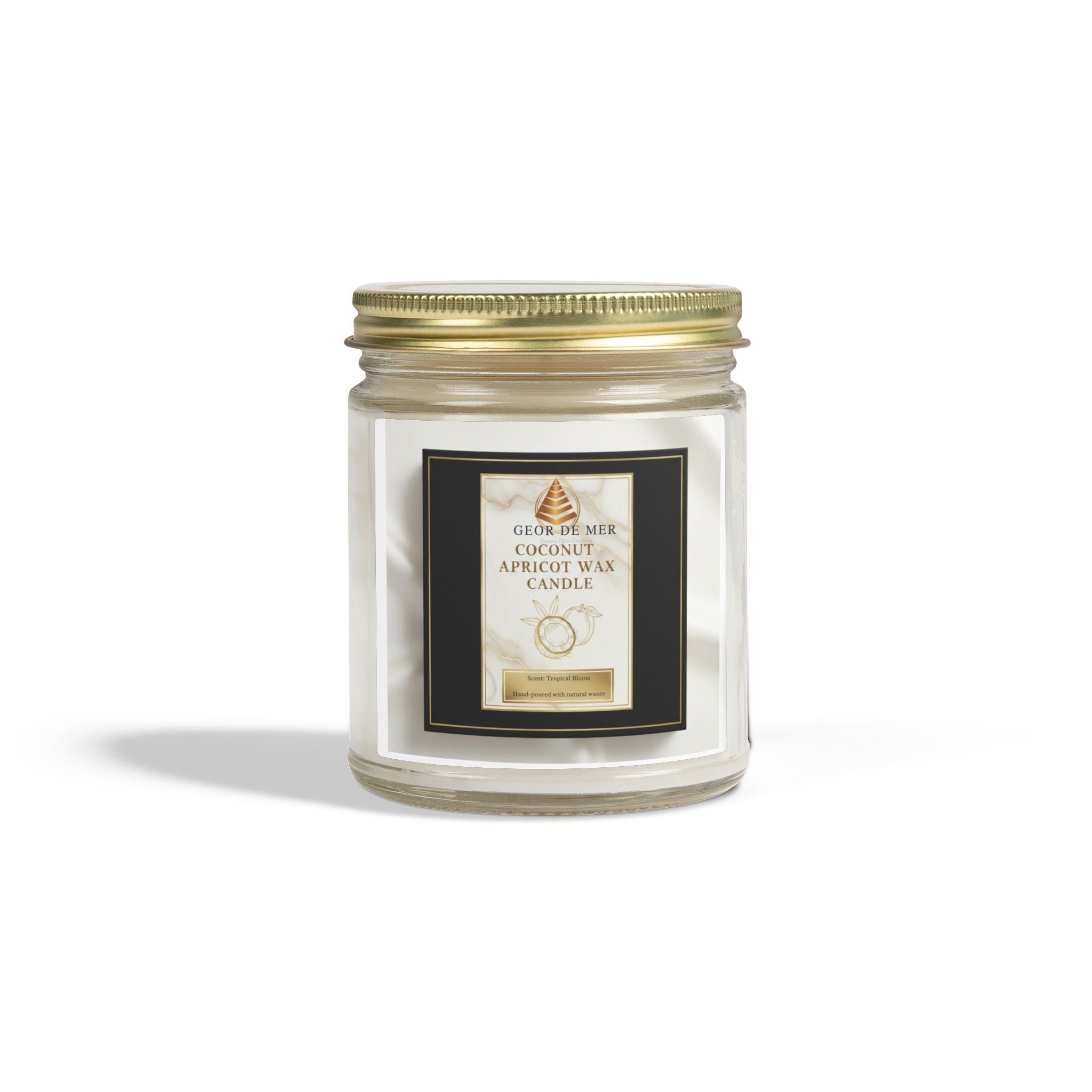 Geor De Mer - Coconut Apricot Scented Candle — Natural Apricot Coconut Wax (4oz & 9oz)