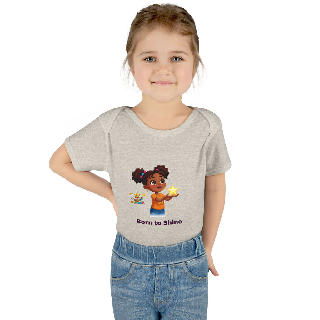 Born to Shine baby bodysuit - LwS| Cute girl holding star infant onesie