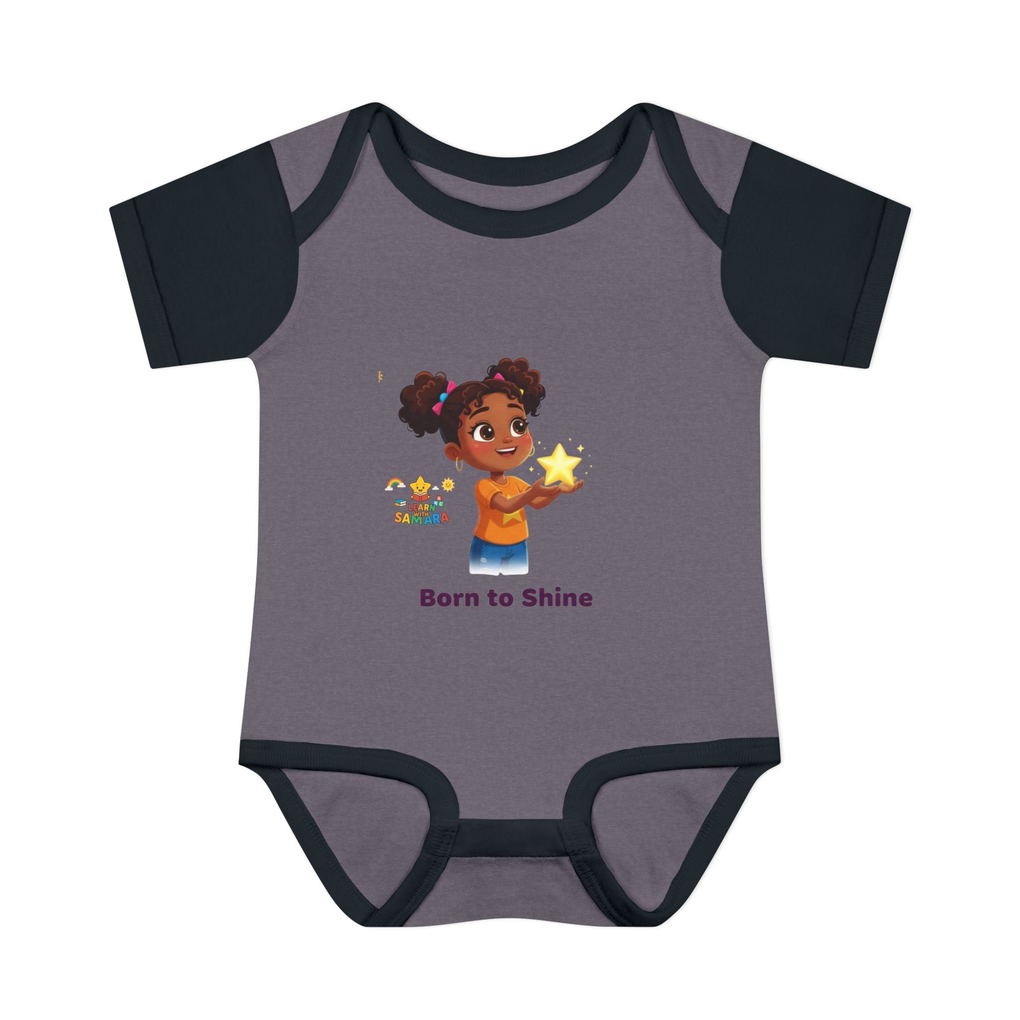 Born to Shine baby bodysuit - LwS| Cute girl holding star infant onesie
