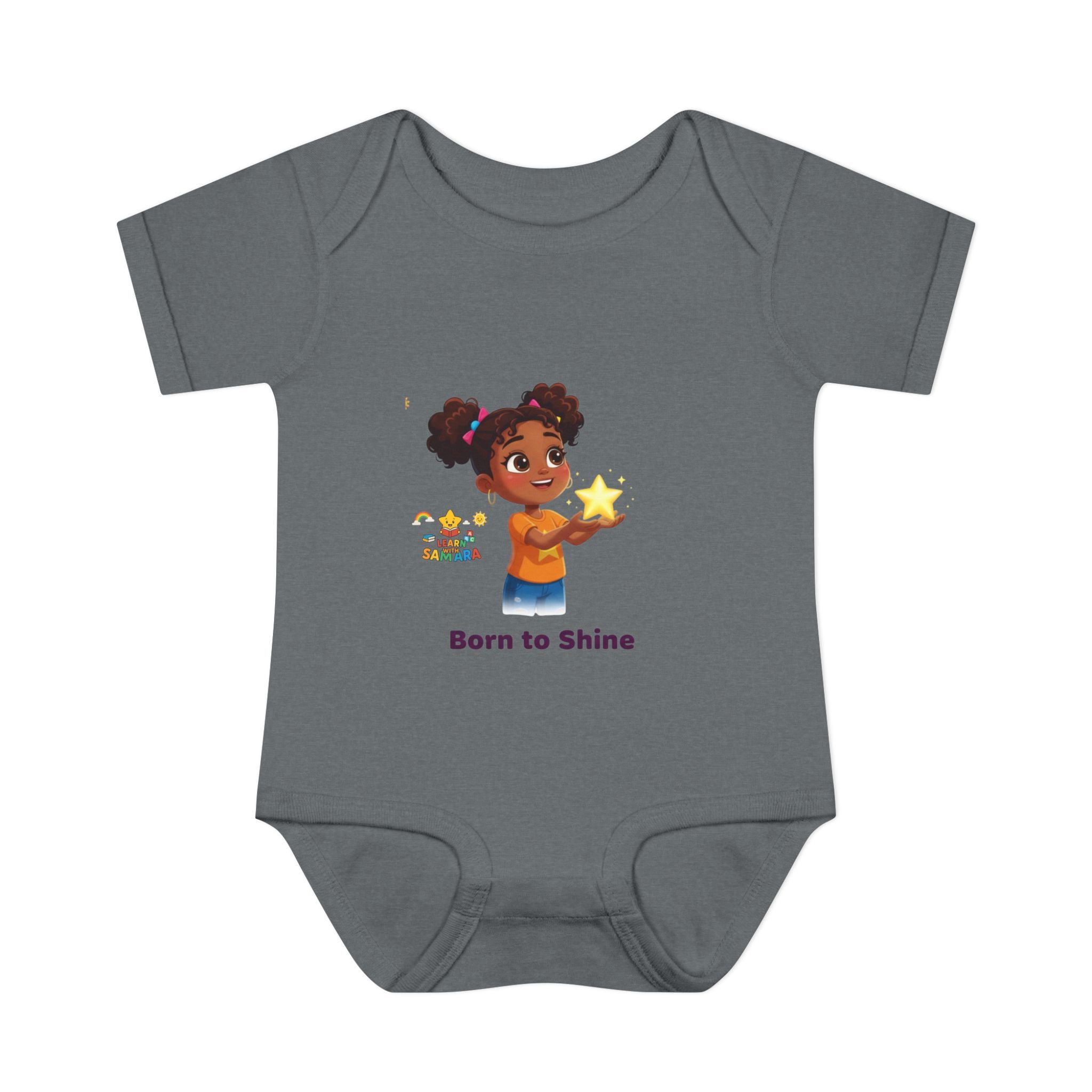 Born to Shine baby bodysuit - LwS| Cute girl holding star infant onesie