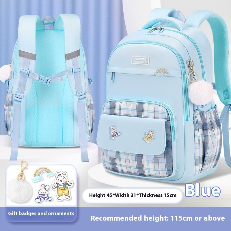 Primary School Student Schoolbag Girls' Plaid Backpack