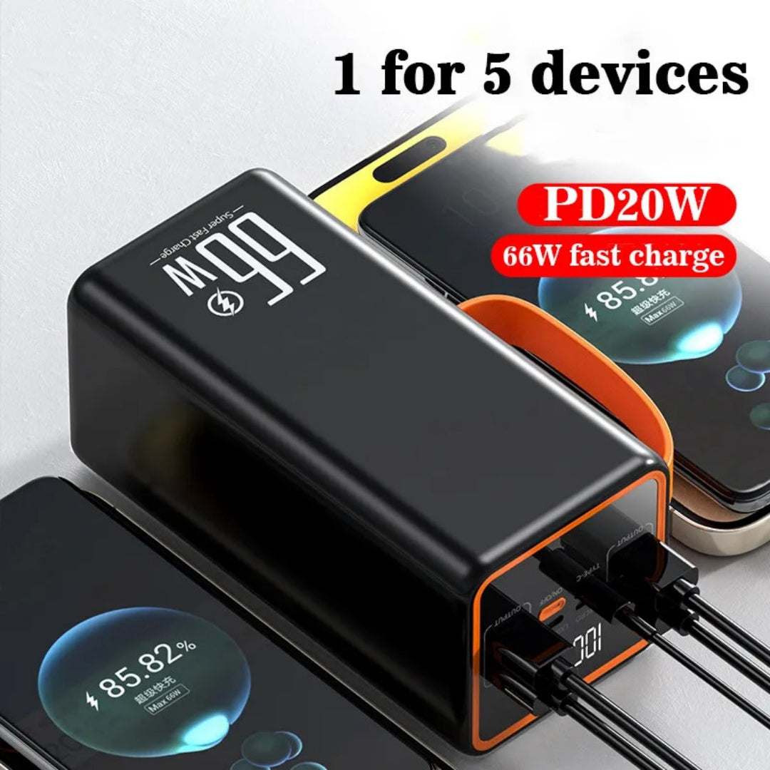 UK Shipping Only-50000mAh Power Bank 66W PD Fast Charging For Phone Outdoor Camping Power Supply